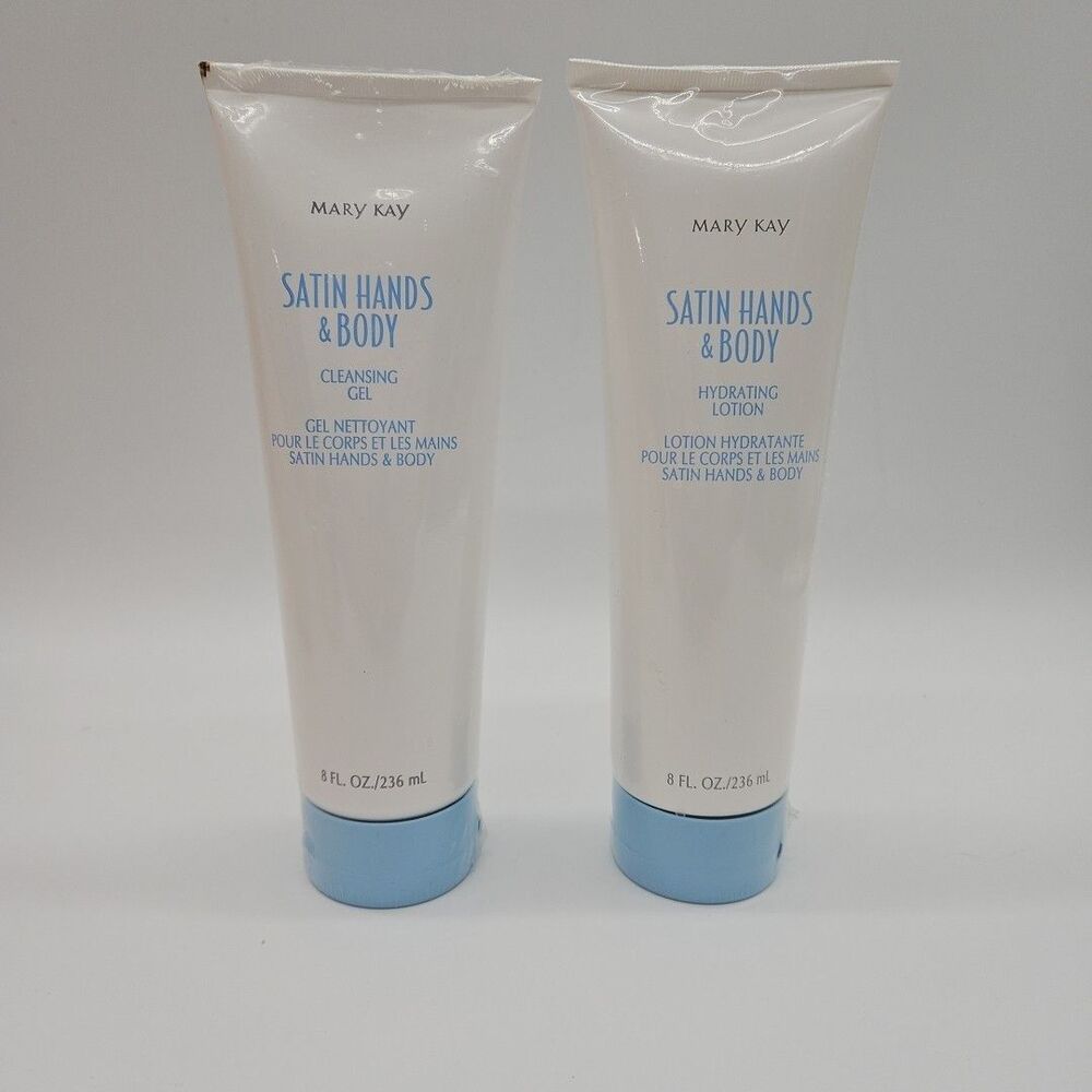 NOS Mary Kay Satin Hands Body CleansGel Hydrating Lotion 8 Fl Oz Fragrance Free